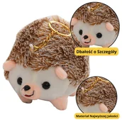 Breloki - Pluszowy Jeż Maskotka Brelok Kółko Brązowy 9cm LEAN TOYS - miniaturka - grafika 1