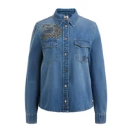 Koszule damskie - Damska KOSZULA JEANSOWA GUESS WEST L/S SHIRT W3YH72D52R1-LOLY - miniaturka - grafika 1