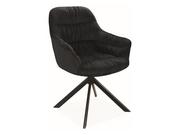 Krzesła - Krzesło tapicerowane ASTORIA II VELVET czarne/czarne obrotowe - miniaturka - grafika 1