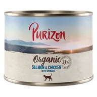 Mokra karma dla kotów - Korzystny pakiet Purizon Organic, 12 x 200 g - Łosoś i kurczak ze szpinakiem - miniaturka - grafika 1