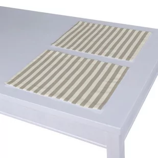 Dekoria pl pl Podkładka 2 sztuki beżowo białe pasy 1,5cm) 40 x 30 cm Quadro 403-136-07 - Obrusy i serwetki - miniaturka - grafika 1