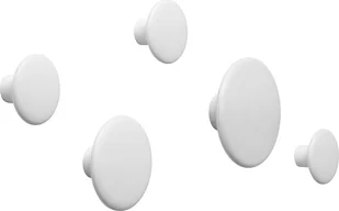 Haczyki ścienne Dots Wood złamana biel 5 szt. - Wieszaki i stojaki - miniaturka - grafika 1