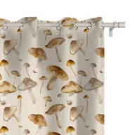 Zasłony - Zasłona AUTUMN wzór AT35  | grzyby na beżowym tle 150 x 200 cm tkanina zaciemniająca - miniaturka - grafika 1