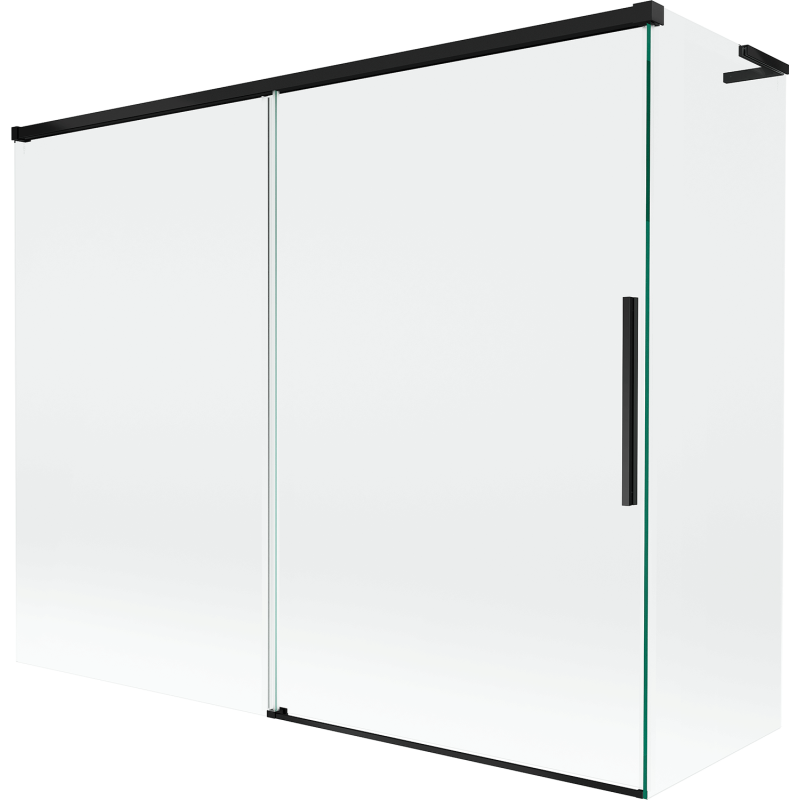 Mexen Rox L parawan nawannowy 2-skrzydłowy rozsuwany 190 + 80 x 150 cm, transparent, czarny - 8C9L-190-080-70-00