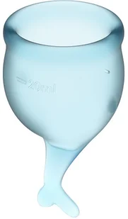 Satisyfer Zestaw kubeczków menstruacyjnych Satisfyer Feel Secure Menstrual Cup Jasny niebieski - Kubeczki menstruacyjne - miniaturka - grafika 1