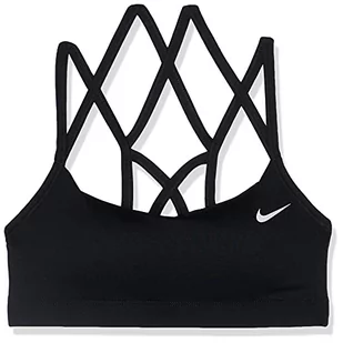 Nike damski ulubiony pasek z paskiem lekki biustonosz sportowy czarny/biały M - Biustonosze - miniaturka - grafika 1