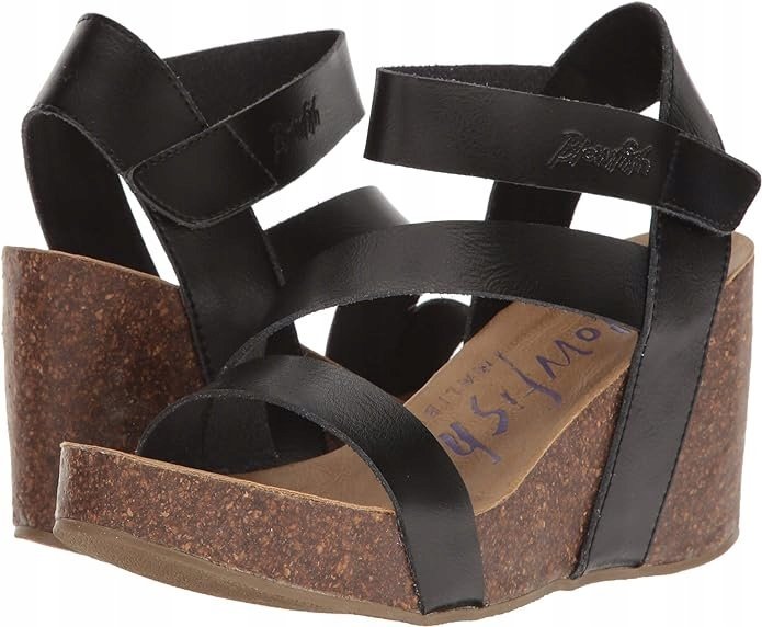 Blowfish Sandały Espadryle Czarne Koturna 38 Żnj