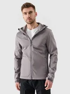 Kurtki męskie - Męski softshell wiatroodporny z kapturem 4F NOSH4-SFM001B - szary - miniaturka - grafika 1