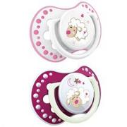 Kubki dla dzieci - Canpol babies LOVI dynamiczny silikonowy smoczek uspokajający Night&Day Girl Lamb 0-3 m 22/809 x 2 szt - miniaturka - grafika 1