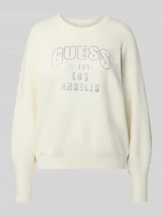 Sweter z dzianiny z obszyciem ozdobnymi kamieniami model ‘LEIGHTON’ - Swetry damskie - miniaturka - grafika 1