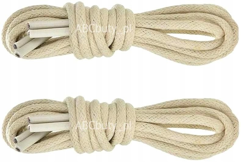 G9-53 BEŻOWE CIENKIE OKRĄGŁE SZNUROWADŁA 2,5 mm BAWEŁNIANE SZNURÓWKI 45 cm
