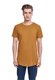 Koszulki męskie - Urban Classics Męski T-shirt Shaped Long Tee jednokolorowy, długi krój koszulka męska, dostępna w wielu różnych kolorach, rozmiary XS-5XL, Rowek, M - grafika 1