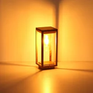 Lampy ogrodowe - Lampa cokołowa Candela wygląd drewna, 35cm - miniaturka - grafika 1