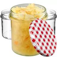Pojemniki kuchenne - Szklane słoiki Avila 350ml 100 szt. 82mm + wieczka "Czerwona Krata" - miniaturka - grafika 1