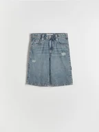 Spodnie i spodenki dla chłopców - Reserved - Jeansowe szorty - niebieski - miniaturka - grafika 1