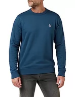 Bluzy męskie - Original Penguin Męska bluza polarowa z nadrukiem L/S Pete, Posejdon Niebieski, XL - miniaturka - grafika 1