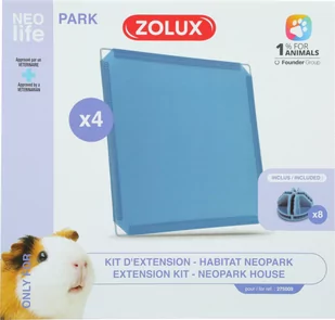 ZOLUX NEOLIFE Zestaw 4 paneli pełnych do rozszerzenia wybiegu Neopark dla kawii domowej kol.niebieski - Akcesoria dla gryzoni - miniaturka - grafika 2