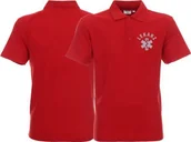 Odzież robocza - Promostars LPP - Koszulka Polo ratownicza czerwona męska odblaskowa - nadruk przód - miniaturka - grafika 1