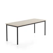 Meble do szkół i przedszkoli - Stół SONITUS PLUS, 1800x700x720 mm, laminat HPL jesion, redukcja hałasu, antracyt - miniaturka - grafika 1