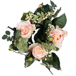 Romantyczny Wianek z Różami o Średnicy 20 cm - Sztuczne kwiaty - miniaturka - grafika 1