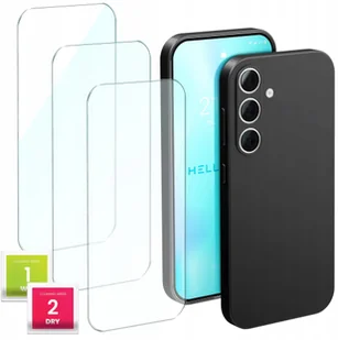 Etui Do Samsung Galaxy A55 5G Czarne, Matowe, Silikonowe Szkło 3 Sztuki - Etui i futerały do telefonów - miniaturka - grafika 1