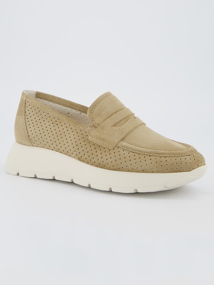 Paul Green Skórzane mokasyny w kolorze beżowym