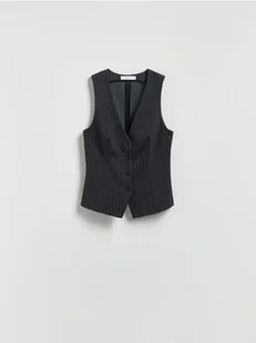 Reserved - Taliowana kamizelka - ciemnoszary - Marynarki i żakiety damskie - miniaturka - grafika 1