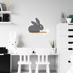 Candellux Lampa kinkiet półeczka 5W LED 4000K IQ Kids Rabit szary 21-85184 21-85184 - Lampy ścienne - miniaturka - grafika 1