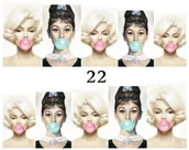 Sztuczne paznokcie i akcesoria - Naklejki wodne na paznokcie MARYLIN, AUDREY - 22 - miniaturka - grafika 1