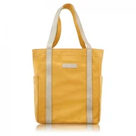 Torebki damskie - TORBA DAMSKA NA RAMIĘ SHOPPER DUŻA WEGAŃSKA MATERIAŁOWA POJEMNA ŻÓŁTA PAOLO PERUZZI E-17-YL - miniaturka - grafika 1