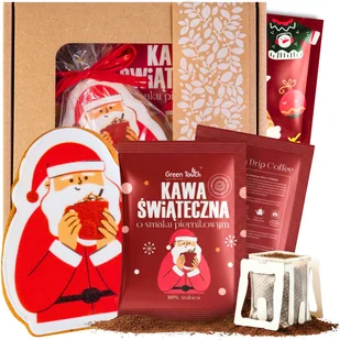 Zestaw prezentowy upominek świąteczny na mikołajki kawa piernik herbata box prezent dla pracowników - Zestawy upominkowe - miniaturka - grafika 1