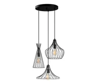 Lampy sufitowe - Żyrandol na lince MEZOPOTAMYA 3xE27/40W/230V czarny - miniaturka - grafika 1