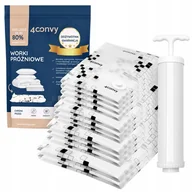 Pokrowce na ubrania - Worki próżniowe na pościel odzież 30% grubsze 12szt ZESTAW Z POMPKĄ MAXI - miniaturka - grafika 1