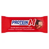 Desery mleczne - Protein M Batonik z masy twarogowej o smaku truskawkowym z kolagenem 40 g - miniaturka - grafika 1