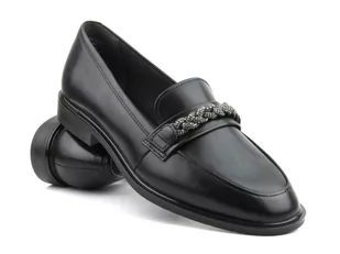 Eleganckie mokasyny damskie Tamaris 1-24208-41, czarne - Mokasyny damskie - miniaturka - grafika 1
