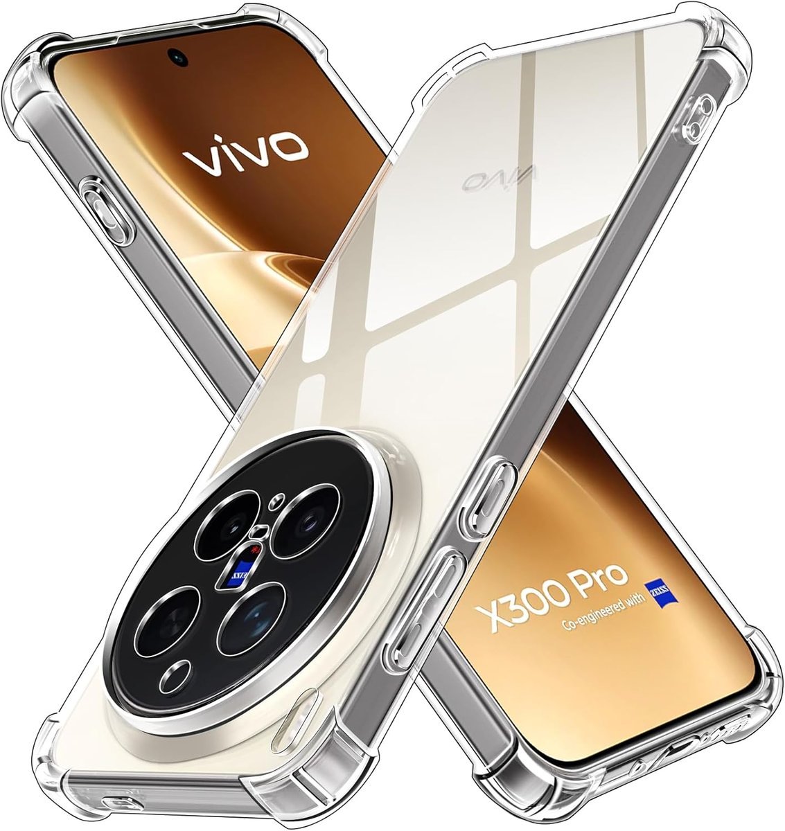 iVoler Etui do vivo X300 Pro 5G, odporne na wstrząsy przezroczyste etui odporne na zarysowania z amortyzacją z miękkiego TPU, cienki miękki silikon ..
