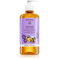 Szampony do włosów - Delikatny szampon z jagodami Apivita Mini Bees Children's Shampoo Blueberry&amp;Honey 500 ml (5201279088682) - miniaturka - grafika 1