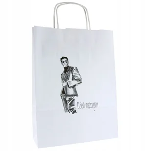 torba papierowa na prezent z nadrukiem DZIEŃ MĘŻCZYZN elegancka 24x10x32cm - Akcesoria do pakowania - miniaturka - grafika 1