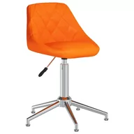 Krzesła - vidaXL Obrotowe krzesło stołowe pomarańczowe obite sztuczną skórą 3088881 - miniaturka - grafika 1
