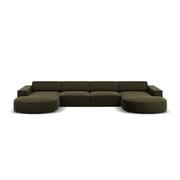 Narożniki - Zielona aksamitna sofa narożna (w kształcie litery U) Jodie - Micadoni Home - miniaturka - grafika 1