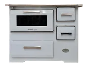 Kuchnie węglowe - Kuchnia węglowa, angielka z piekarnikiem 7kW na drewno, bez płaszcza wodnego (kolor: biały) 50082687 - miniaturka - grafika 1