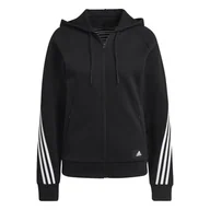 Bluzy damskie - Bluza z kapturem damska adidas FUTURE ICONS 3-STRIPES czarna H57287-XS - miniaturka - grafika 1