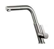 Baterie kuchenne - Deante Silia Bateria kuchenna z wyciągną wylewką stal szczotkowana BQSF73M - miniaturka - grafika 1