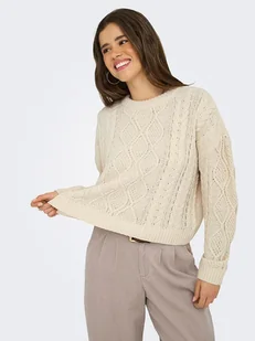 ONLY Sweter w kolorze beżowym - Swetry damskie - miniaturka - grafika 1