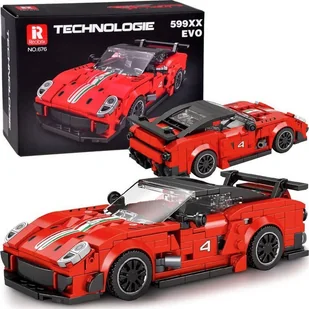 Jokomisiada Klocki techniczne 413-elementów + naklejki Czerwone Sportowe Auto ZA5261 - Klocki - miniaturka - grafika 1