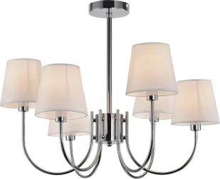 Sześcioramienny żyrandol z tkaninowymi kloszami - V195-Faruko - Lampy sufitowe Sześcioramienny żyrandol z tkaninowymi kloszami - V195-Faruko - Lampy sufitowe - miniaturka - grafika 1