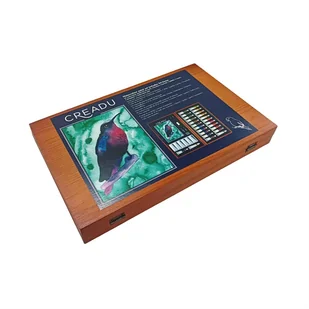 Creadu, Zestaw farb akwarelowych w drewnianej walizce, 33 elementy - Farby i media malarskie - miniaturka - grafika 1