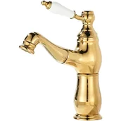 Baterie kuchenne - Retro tytanowa bateria wyciągana, biały ceramiczny uchwyt, bateria umywalkowa z ciepłą i zimną wodą, lekka luksusowa bateria umywalkowa - miniaturka - grafika 1