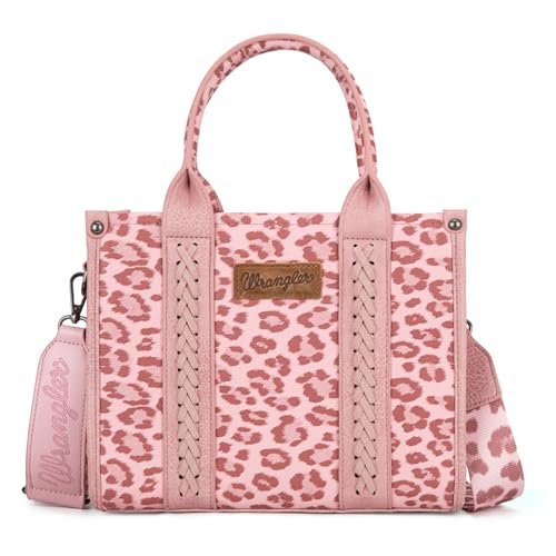 Wrangler Tote Bag for Women Western Leopard Print Purse Boho Top Handle Satchel Handbag with Signature Strap WG133-81203SPK