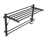 Grzejniki łazienkowe - THERMOVAL Suszarka łazienkowa rozkładana TVB 55x105 Czarna - miniaturka - grafika 1